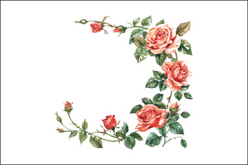 Rose frame, floral logo, vector design, rose illustration, flower frame, elegant logo, botanical design, nature logo, floral artwork, vector illustration