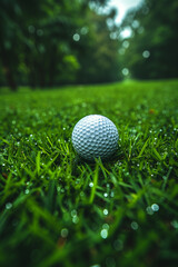 Obraz premium A golf ball on a golf court