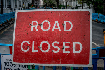 Rotes Road Closed Schild England
