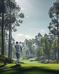 Fototapeta premium a golf player at a golf tournament