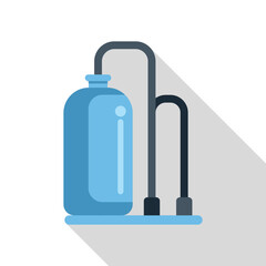 Blue oxygen tank with attached regulator, essential equipment for scuba diving, ensuring safe breathing underwater