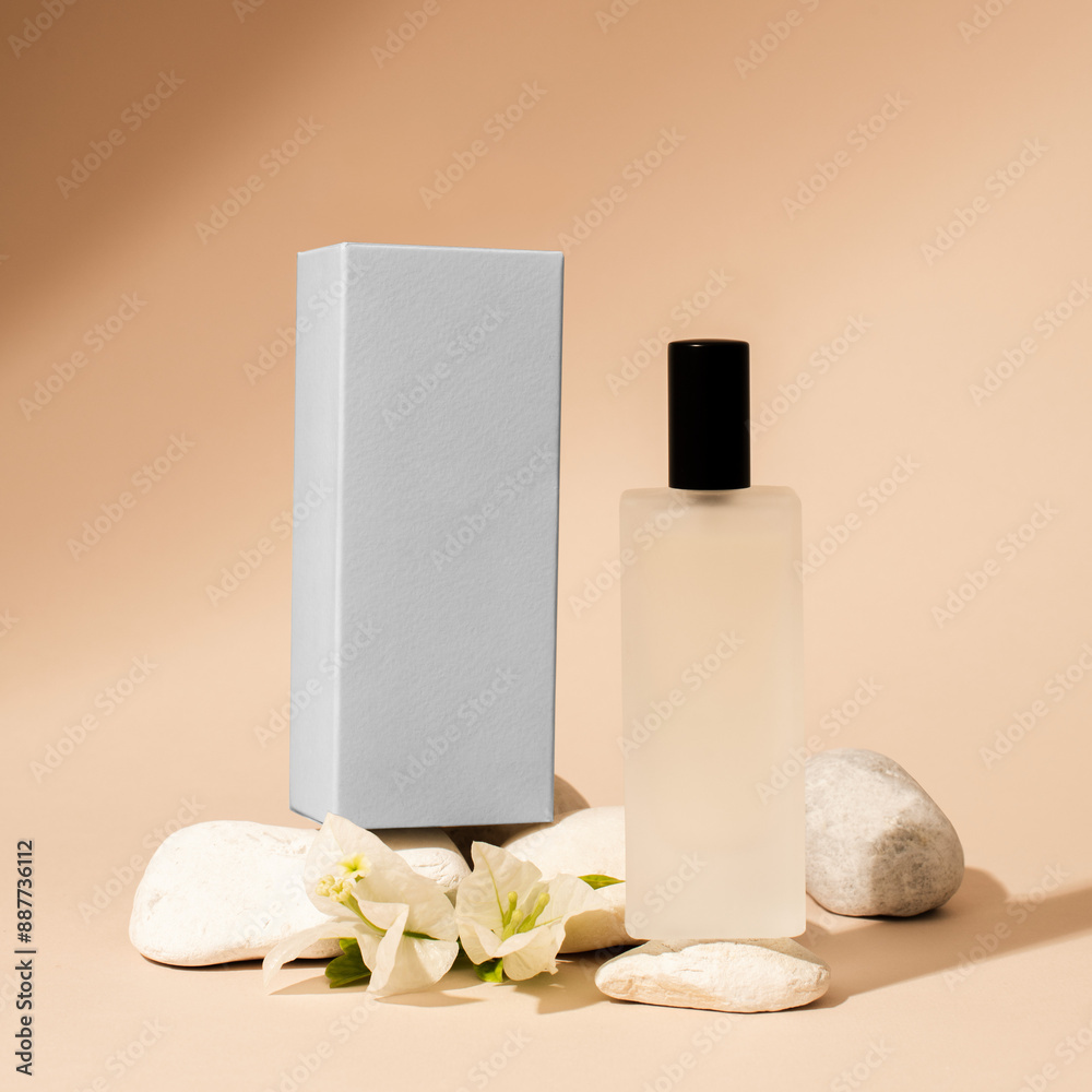 Sticker Feminine perfume bottle mockup png fragrance product packaging