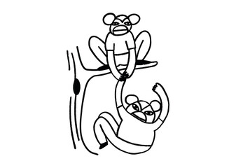 Monkey uploading a friend to a tree