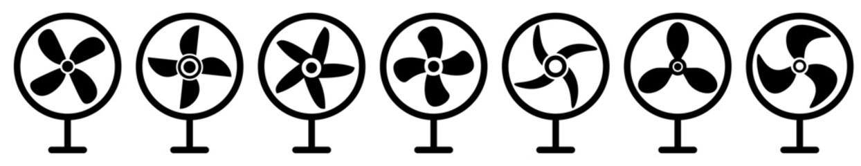 Fan Icons Collection. Cooler or Conditioner Symbols.Vector  © IJ-studio