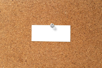 Pinned note mockup png, brown corkboard
