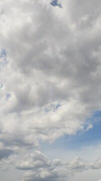 Vertical time lapse of cloud transitions, video perfect for overlay messages for social media