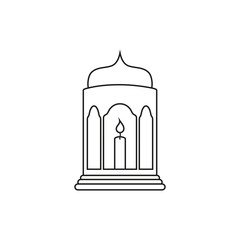 Lantern icon vector. Lamp illustration sign. Flashlight symbol. Arabian lamp logo.