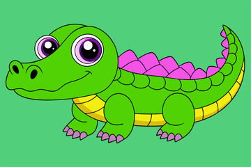 Adorable Alligator Vector Graphic For Web And Print , Premium Alligator Illustration For All Creative Projects. This premium Alligator illustration design perfect for print materials.