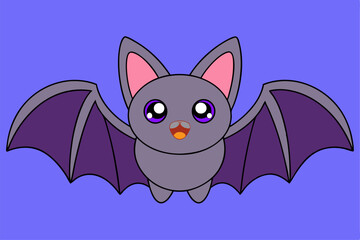 Adorable Bat Vector Graphic For Web And Print , Premium Bat Illustration For All Creative Projects. This premium Bat illustration features a cute and playful design perfect for print materials.