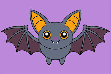 Adorable Bat Vector Graphic For Web And Print , Premium Bat Illustration For All Creative Projects. This premium Bat illustration features a cute and playful design perfect for print materials.