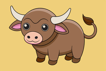 Adorable Buffalo Vector Graphic For Web And Print , Premium Buffalo Illustration For All Creative Projects