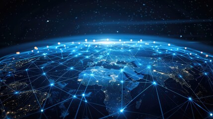 Communication technology for internet business. Global world network and telecommunication