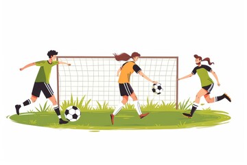 Fototapeta premium Sportive woman working out on the hill by the sea - squatting on the spot. Beautiful simple AI generated image in 4K, unique.