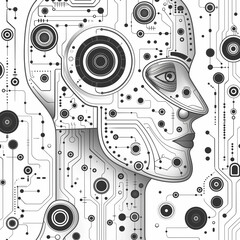 Obraz premium Design of artificial intelligence illustration 