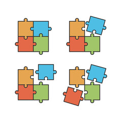 Jigsaw puzzle game icon isolated vector illustration.