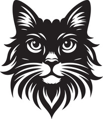 Fototapeta premium Cat face silhouette vector illustration