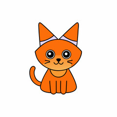 Playful vector illustration of a cat in a holiday hat with Christmas themes on a white background great for festive artwork