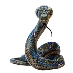 Fototapeta premium Cobra Eclectic animal fashion cartoon isolated whitebackground