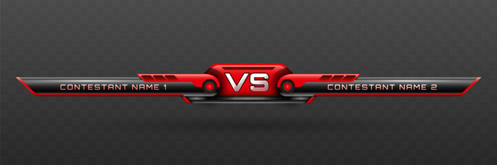 Versus Lower Third in Black and Red for Esports, Gaming, and Sports Broadcasts © Pugazh Logan