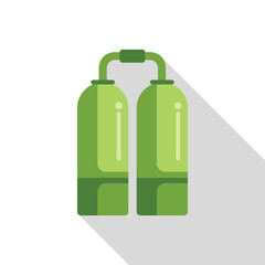 Green oxygen tank icon representing equipment for scuba diving and underwater exploration