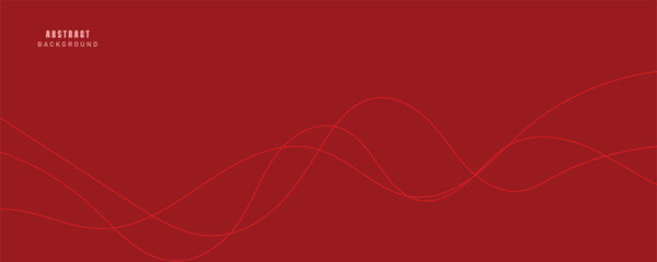 Vector abstract red background with dynamic red waves, lines 
