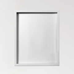 Photo frame mockup png, hanging on a clean wall