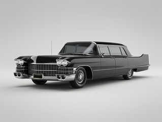 Black limousine isolated on a white background