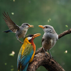 Selective focus shot of a cute finch bird ai design