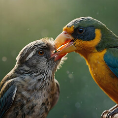 Selective focus shot of a cute finch bird ai design