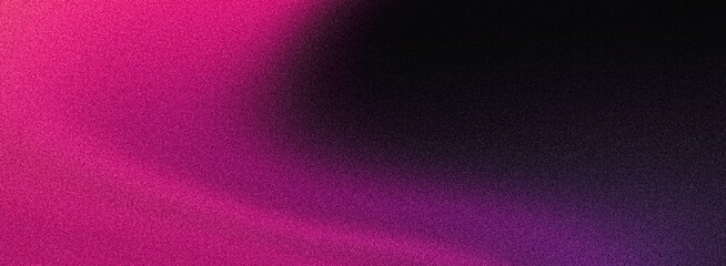 Grainy magenta pink purple black noisy background, dark vibrant color gradient banner backdrop design