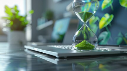The hourglass on a laptop