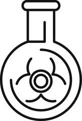 Chemical flask containing a biohazard symbol, representing the concept of toxic waste and its dangers