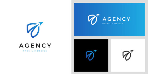 travel agency logo icon design with shield graphic idea for aviation, airport protection vector symbol