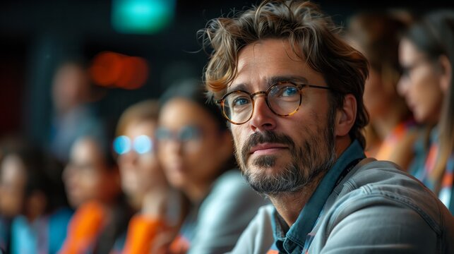 A Costaposta scientist listens intently during a presentation on synthetic biology research.