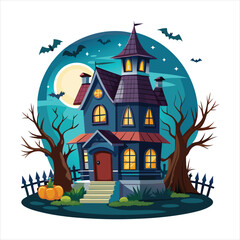 horror house vector