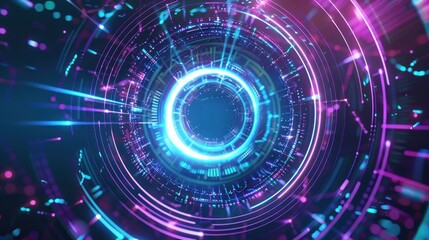 Fototapeta premium Abstract Neon Circle Light Design