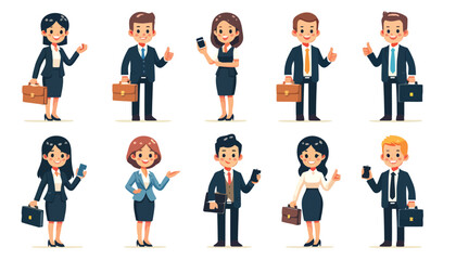 successful entrepreneur cartoon character collection