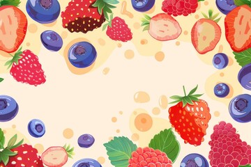 background berries including strawberry