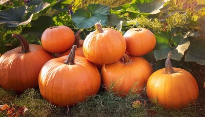 Big ripe pumpkins for Halloween