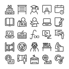 大学 学生寮生活 アイコン セット
