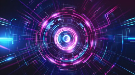 Fototapeta premium Abstract Neon Circle