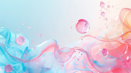 Abstract pastel pink and blue watercolor background.