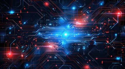 Fototapeta premium Abstract futuristic electronic circuit technology background