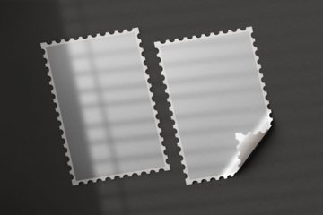 Postage stamp png transparent mockup