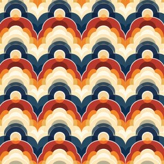 Obraz premium Vintage Geometric Pattern With Overlapping Circles