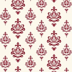 Fototapeta premium Vintage Red Damask Pattern Background