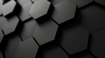 Abstract black texture background hexagon carbon