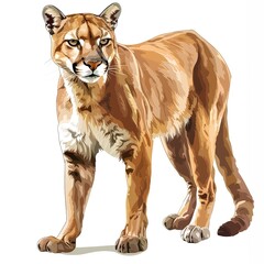 Obraz premium Cougar Retro animal fashion cartoon isolated whitebackground