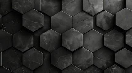 Abstract black texture background hexagon carbon