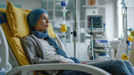 The woman receiving chemotherapy